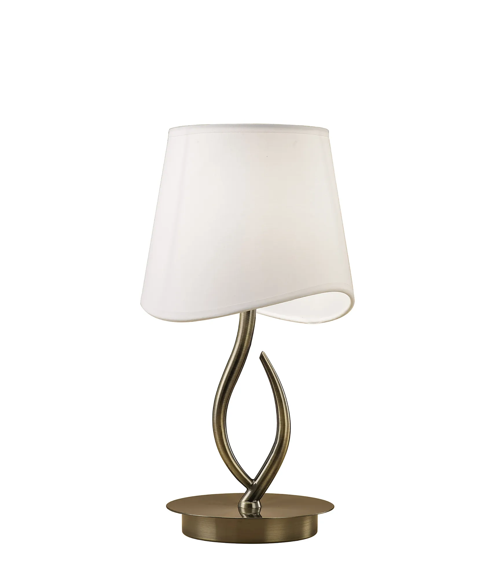 Ninette Antique Brass-Ivory White Table Lamps Mantra Shaded Table Lamps